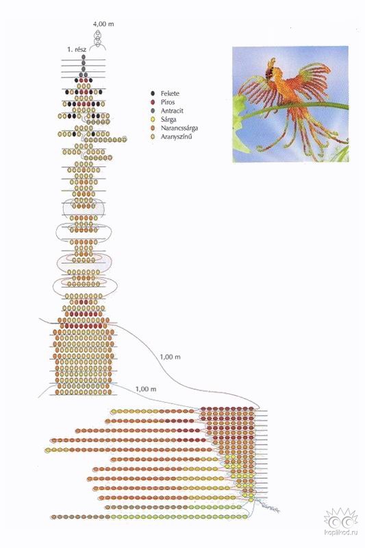 Феникс из бисера схема